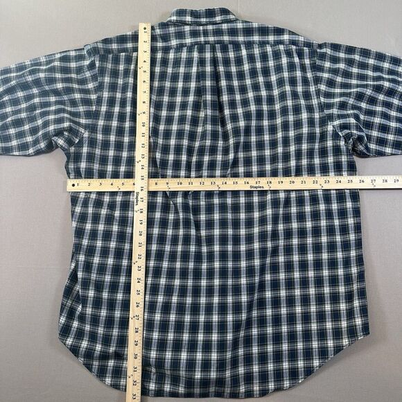 Ralph Lauren Blue Green Plaid Soft Cotton Button-Down Dress Shirt - Men's XL - Picture 5 of 6